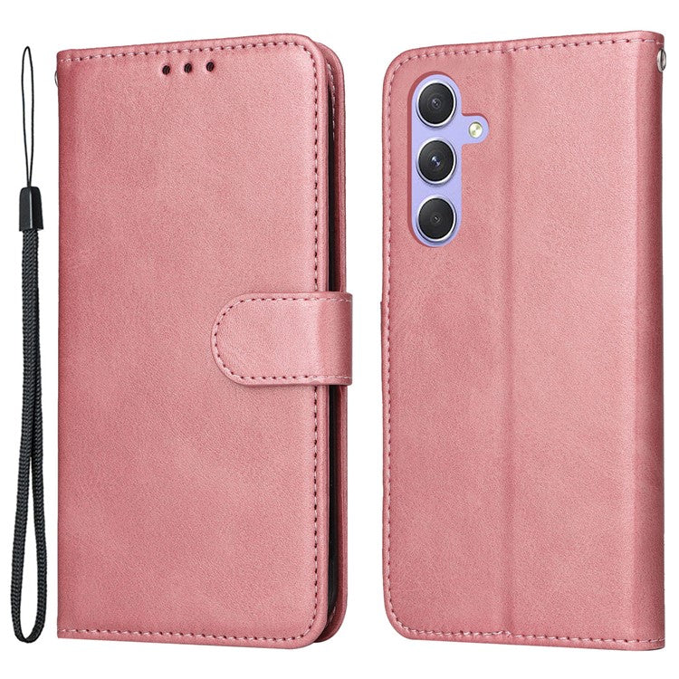 For Samsung Galaxy M54 5G / F54 5G Flip Protective Phone Cover PU Leather Calf Texture Stand Wallet Case - Pink