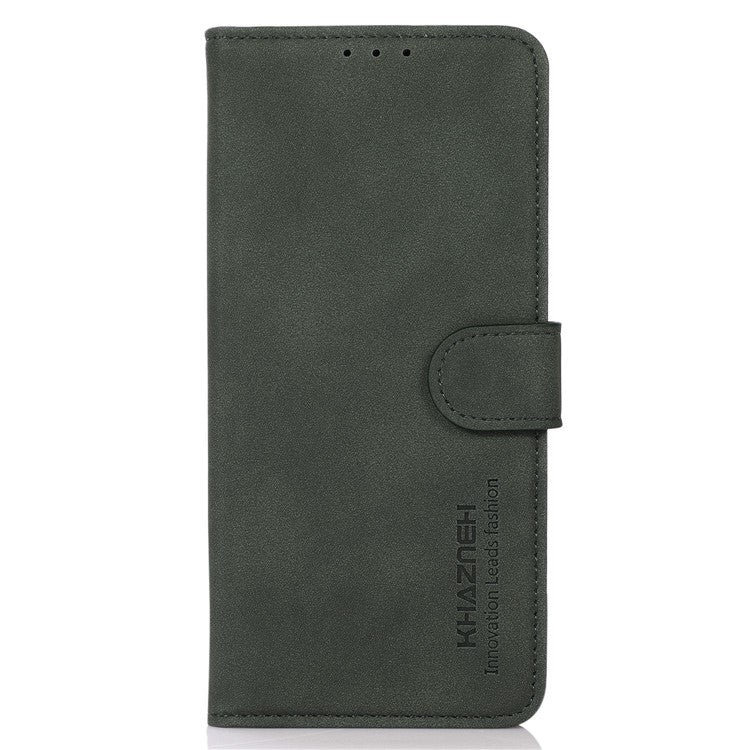 KHAZNEH PU Leather Phone Case for Oppo A1 5G Textured Flip Wallet Stand Cover - Green