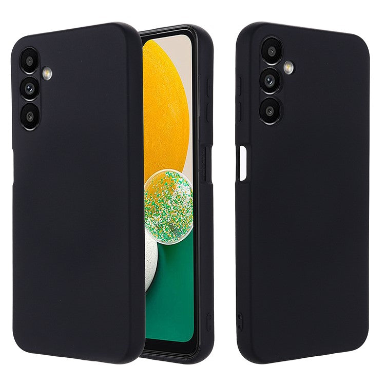 For Samsung Galaxy M54 5G / F54 5G Liquid Silicone Back Cover Drop-proof Mobile Phone Case with Soft Lining - Black