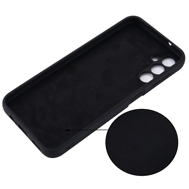 For Samsung Galaxy M54 5G / F54 5G Liquid Silicone Back Cover Drop-proof Mobile Phone Case with Soft Lining - Black