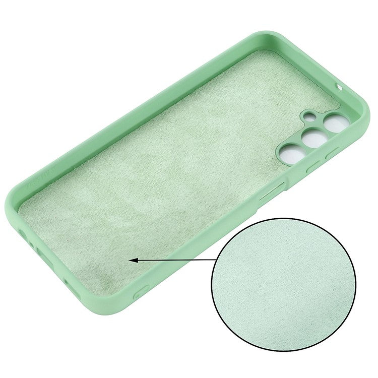 For Samsung Galaxy M54 5G / F54 5G Liquid Silicone Back Cover Drop-proof Mobile Phone Case with Soft Lining - Green