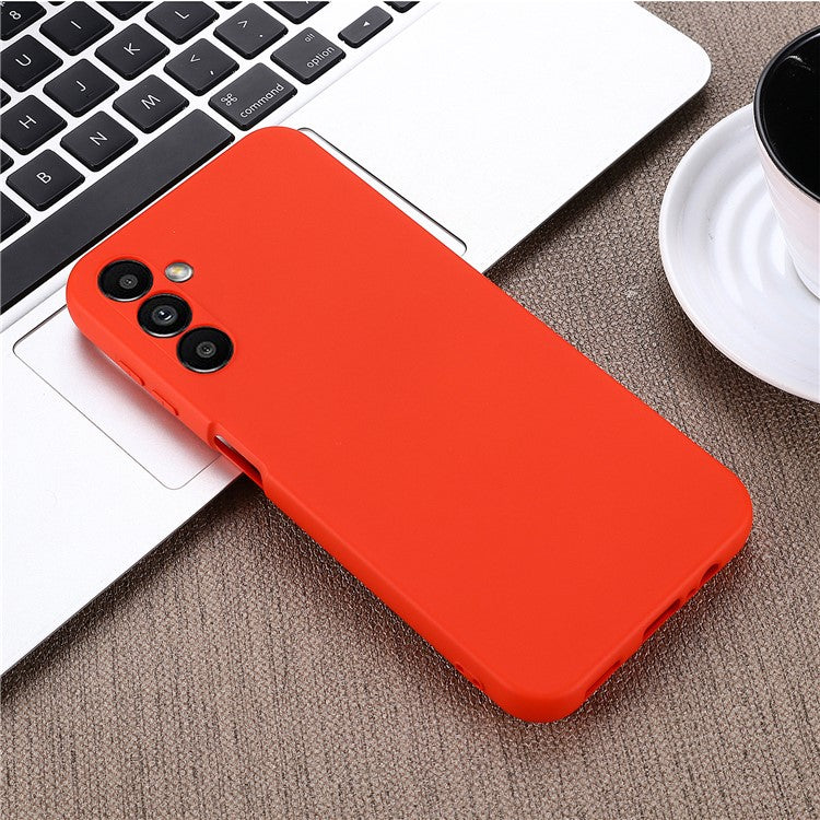 For Samsung Galaxy M54 5G / F54 5G Liquid Silicone Back Cover Drop-proof Mobile Phone Case with Soft Lining - Red