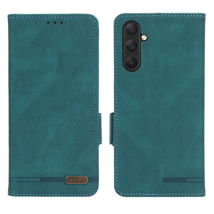 For Samsung Galaxy M54 5G / F54 5G Wallet Phone Case Hardware Decor PU Leather Cover with Stand - Blue