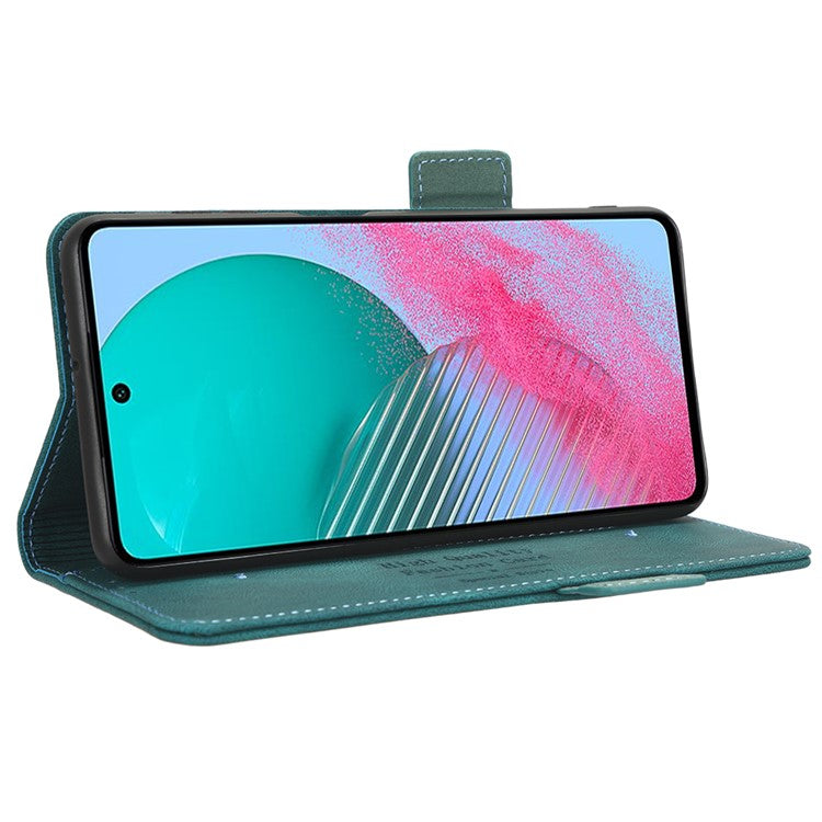 For Samsung Galaxy M54 5G / F54 5G Wallet Phone Case Hardware Decor PU Leather Cover with Stand - Blue
