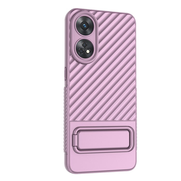 TPU Phone Cover for Oppo Reno8 T 4G , Kickstand Phone Back Protector Anti-dust Phone Case - Light Purple