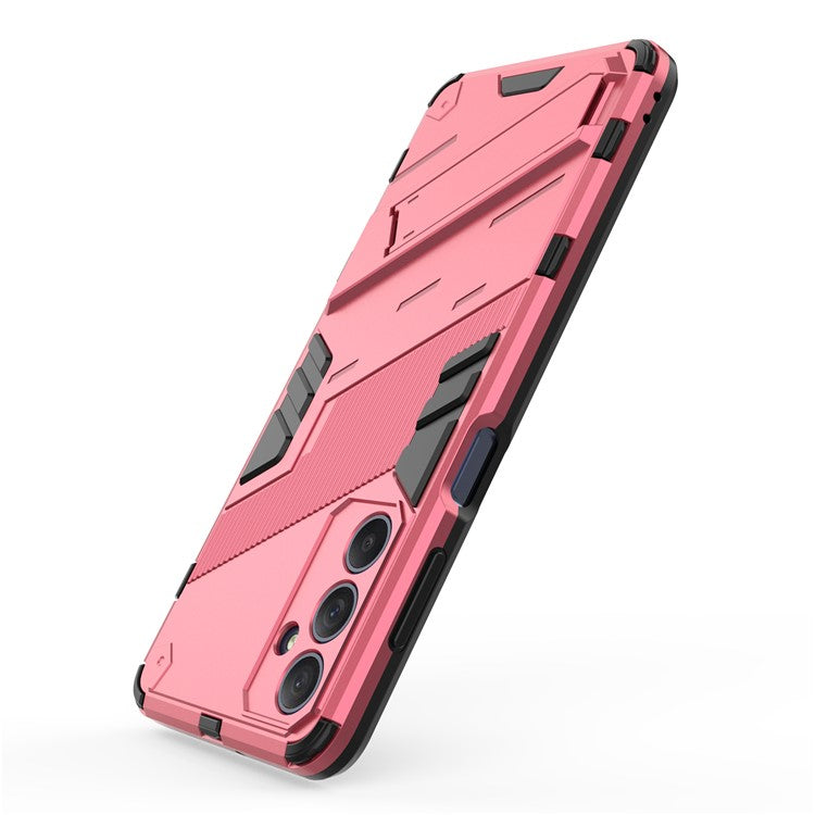 For Samsung Galaxy M54 5G / F54 5G Shockproof Back Cover Hard PC + Flexible TPU Phone Case with Kickstand - Rose