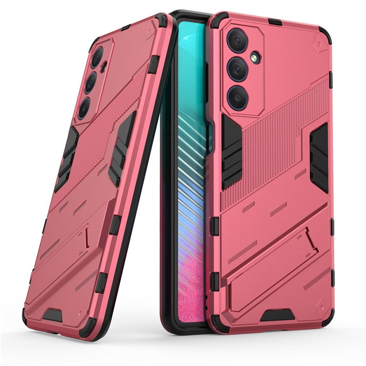 For Samsung Galaxy M54 5G / F54 5G Shockproof Back Cover Hard PC + Flexible TPU Phone Case with Kickstand - Rose