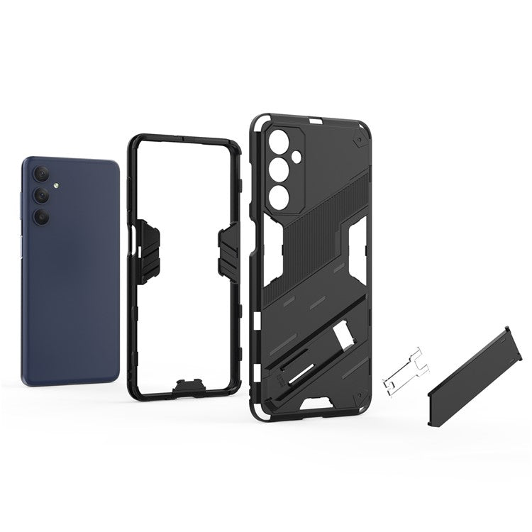 For Samsung Galaxy M54 5G / F54 5G Shockproof Back Cover Hard PC + Flexible TPU Phone Case with Kickstand - Rose