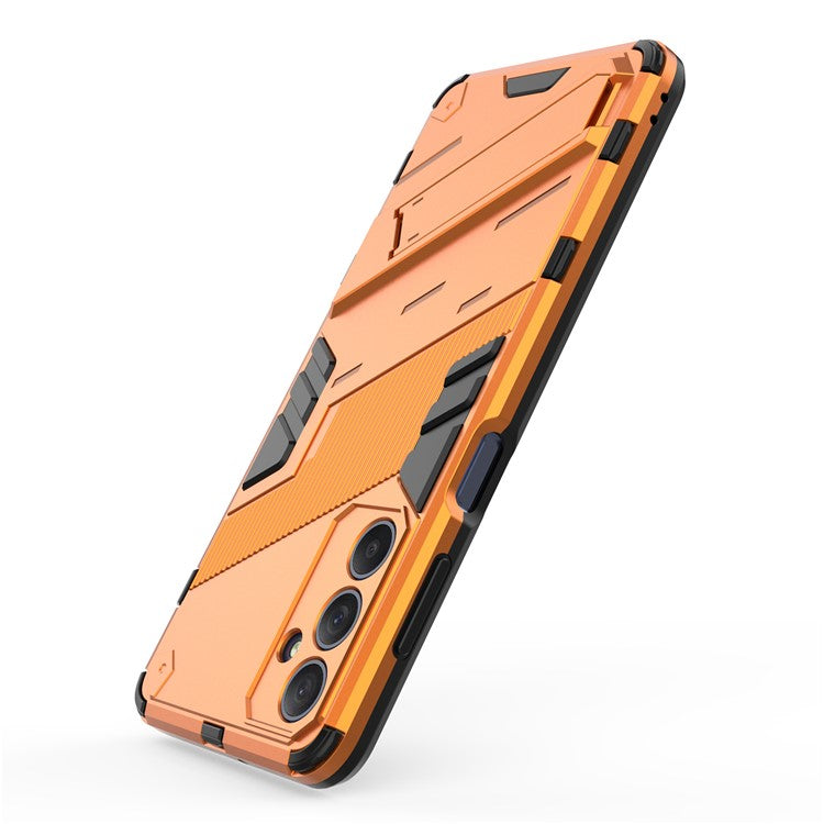 For Samsung Galaxy M54 5G / F54 5G Shockproof Back Cover Hard PC + Flexible TPU Phone Case with Kickstand - Orange