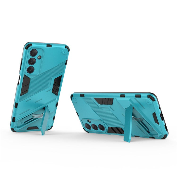 For Samsung Galaxy M54 5G / F54 5G Shockproof Back Cover Hard PC + Flexible TPU Phone Case with Kickstand - Baby Blue