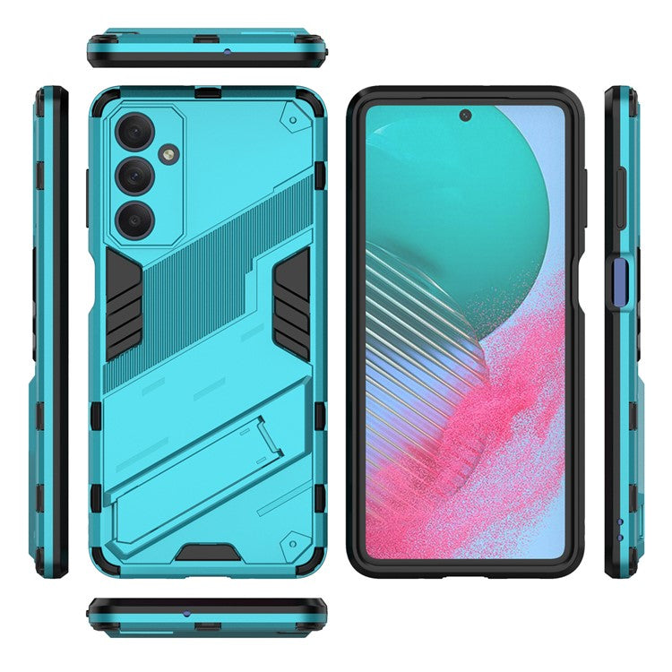 For Samsung Galaxy M54 5G / F54 5G Shockproof Back Cover Hard PC + Flexible TPU Phone Case with Kickstand - Baby Blue