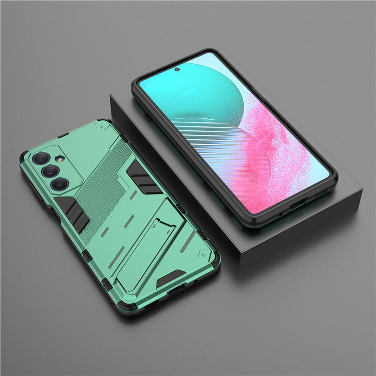 For Samsung Galaxy M54 5G / F54 5G Shockproof Back Cover Hard PC + Flexible TPU Phone Case with Kickstand - Green