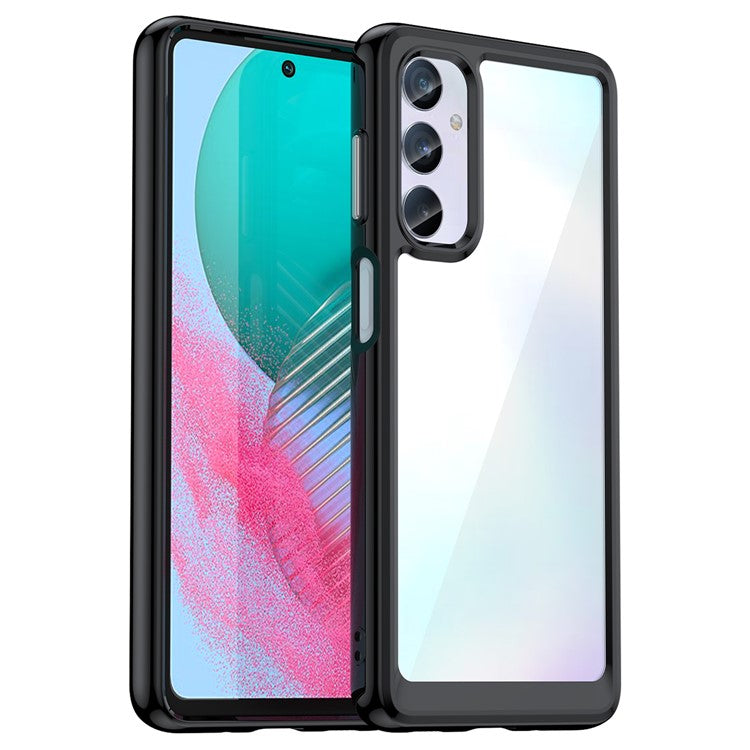 For Samsung Galaxy M54 5G / F54 5G TPU+Acrylic Back Phone Cover Clear Protective Case - Black