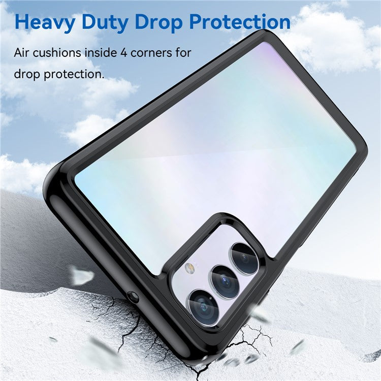 For Samsung Galaxy M54 5G / F54 5G TPU+Acrylic Back Phone Cover Clear Protective Case - Black