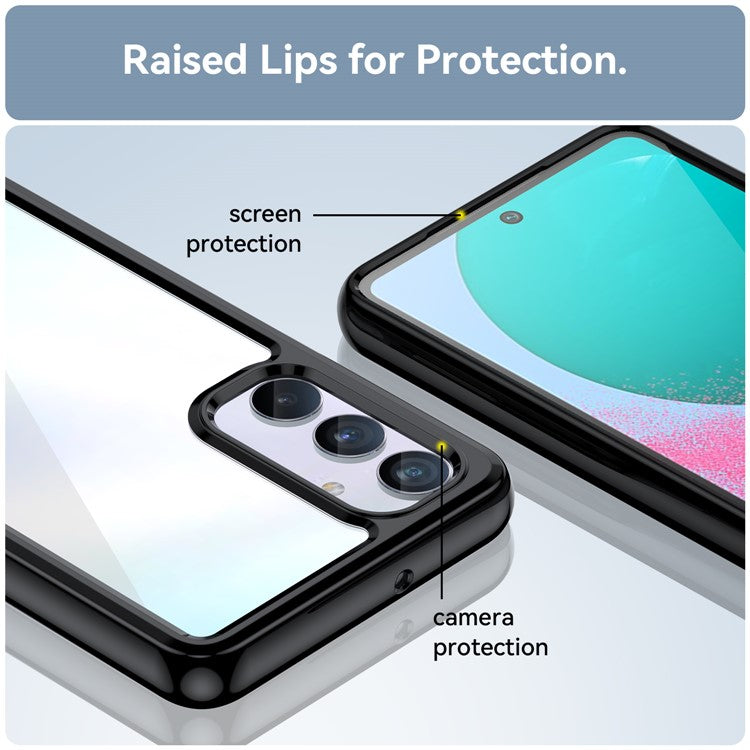 For Samsung Galaxy M54 5G / F54 5G TPU+Acrylic Back Phone Cover Clear Protective Case - Black