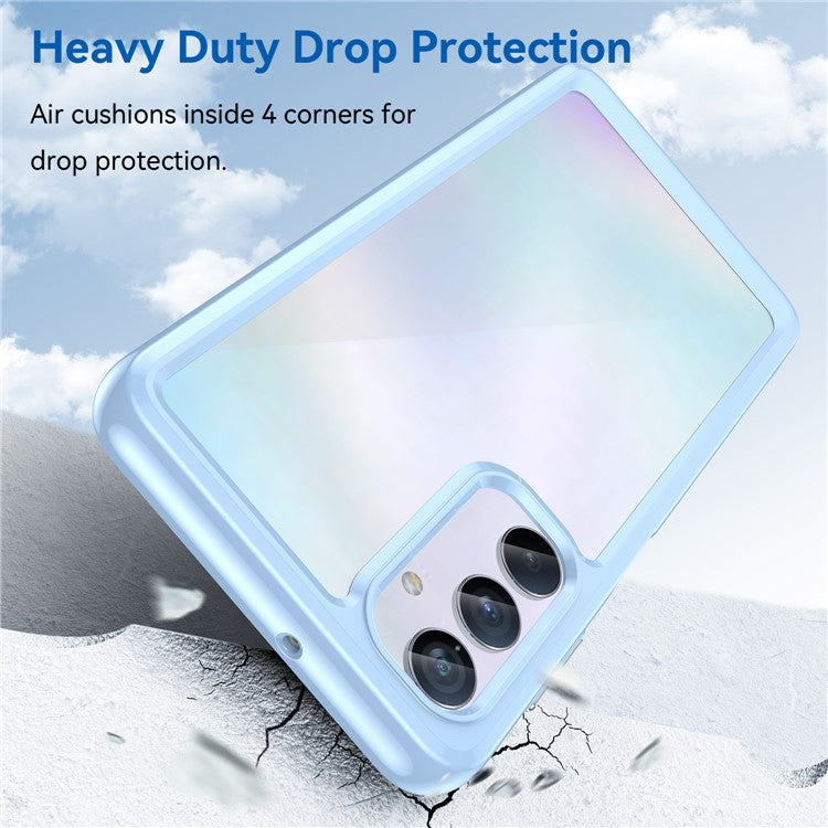 For Samsung Galaxy M54 5G / F54 5G TPU+Acrylic Back Phone Cover Clear Protective Case - Blue