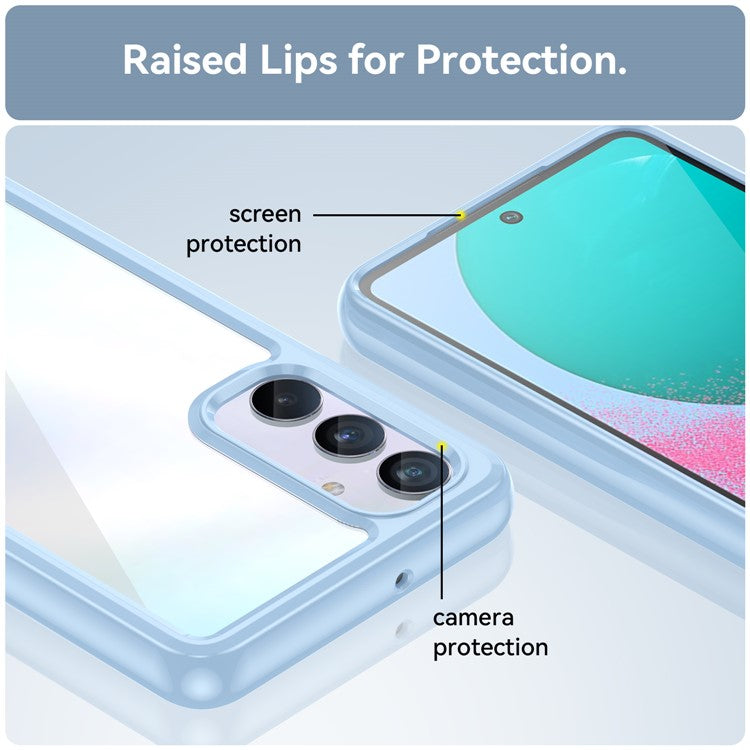 For Samsung Galaxy M54 5G / F54 5G TPU+Acrylic Back Phone Cover Clear Protective Case - Blue