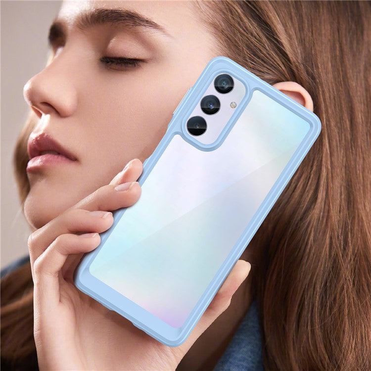 For Samsung Galaxy M54 5G / F54 5G TPU+Acrylic Back Phone Cover Clear Protective Case - Blue
