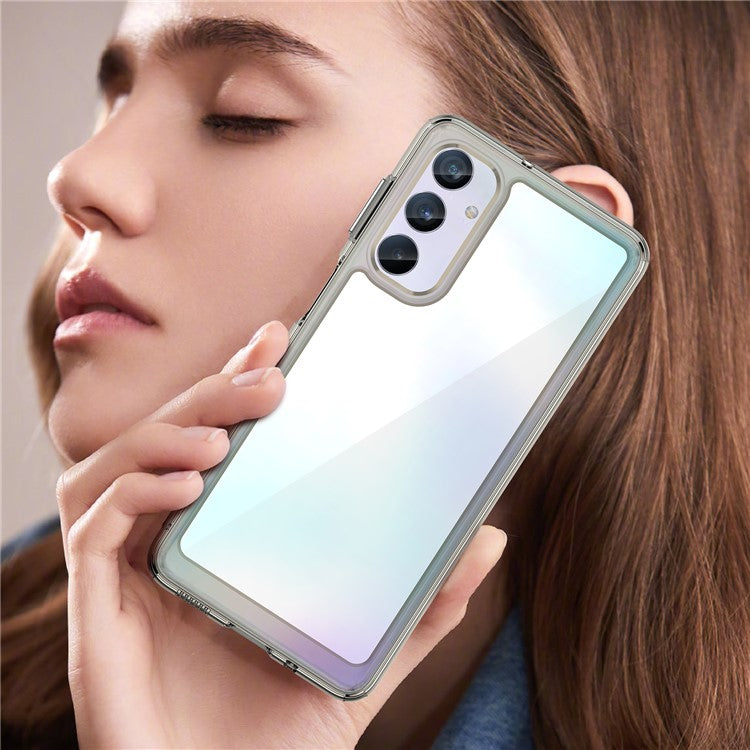 For Samsung Galaxy M54 5G / F54 5G TPU+Acrylic Back Phone Cover Clear Protective Case - Transparent Grey