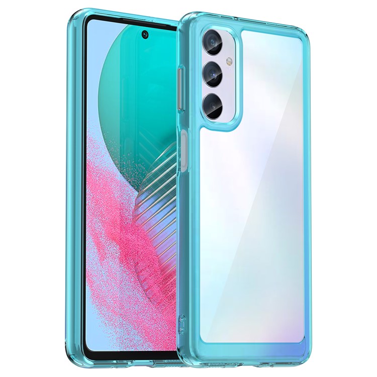 For Samsung Galaxy M54 5G / F54 5G TPU+Acrylic Back Phone Cover Clear Protective Case - Transparent Blue