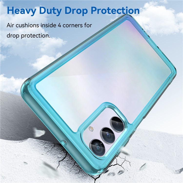 For Samsung Galaxy M54 5G / F54 5G TPU+Acrylic Back Phone Cover Clear Protective Case - Transparent Blue