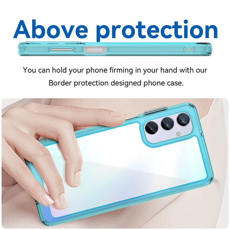 For Samsung Galaxy M54 5G / F54 5G TPU+Acrylic Back Phone Cover Clear Protective Case - Transparent Blue