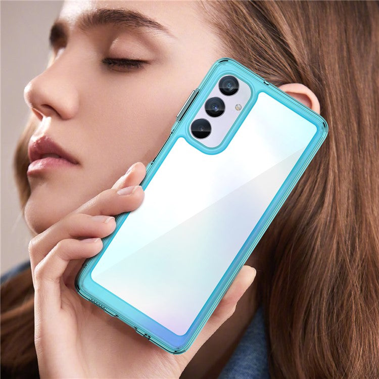For Samsung Galaxy M54 5G / F54 5G TPU+Acrylic Back Phone Cover Clear Protective Case - Transparent Blue