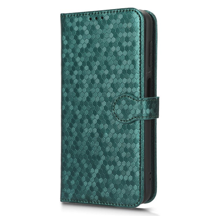 For Samsung Galaxy M54 5G / F54 5G Leather Phone Case Imprinted Dot Pattern Smartphone Cover with Stand Wallet - Green