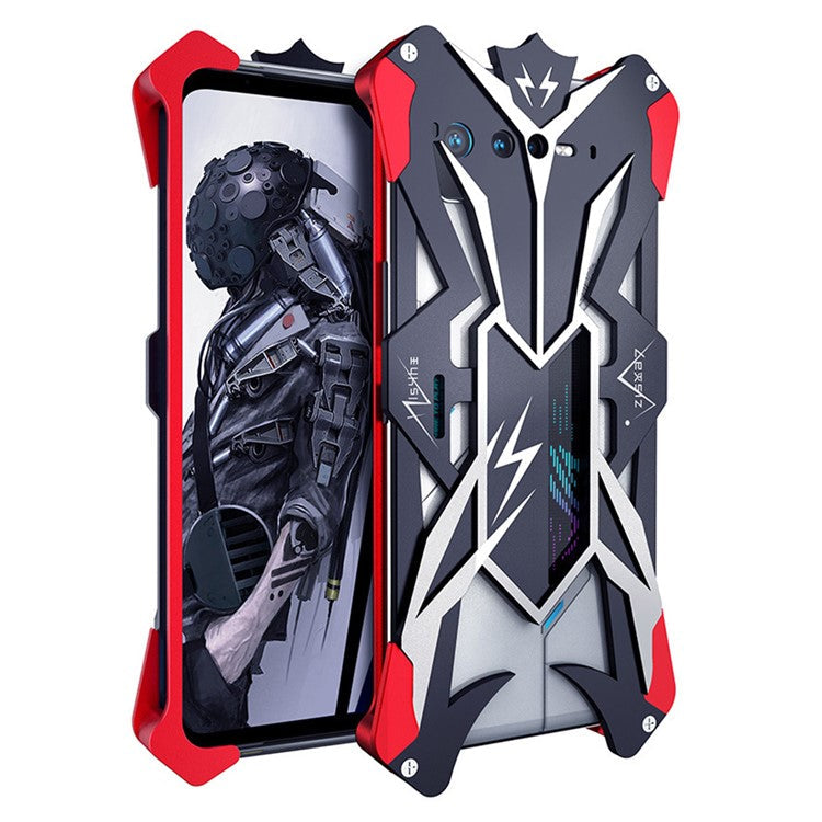 For Asus ROG Phone 6 5G Aluminum Alloy Phone Case Dual-color Shockproof Protective Cover - Black / Red