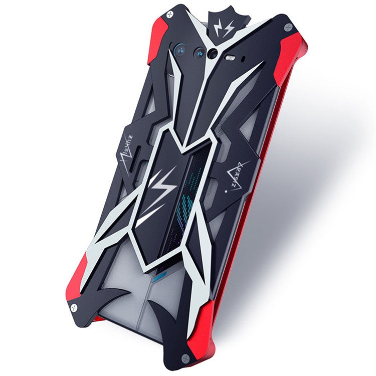For Asus ROG Phone 6 5G Aluminum Alloy Phone Case Dual-color Shockproof Protective Cover - Black / Red