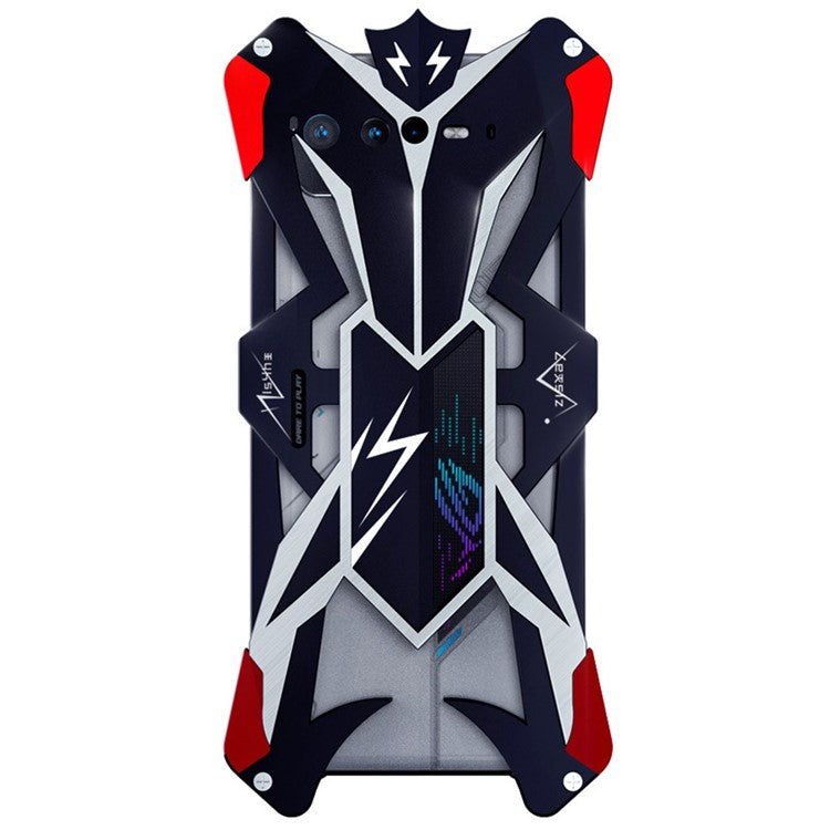 For Asus ROG Phone 6 5G Aluminum Alloy Phone Case Dual-color Shockproof Protective Cover - Black / Red