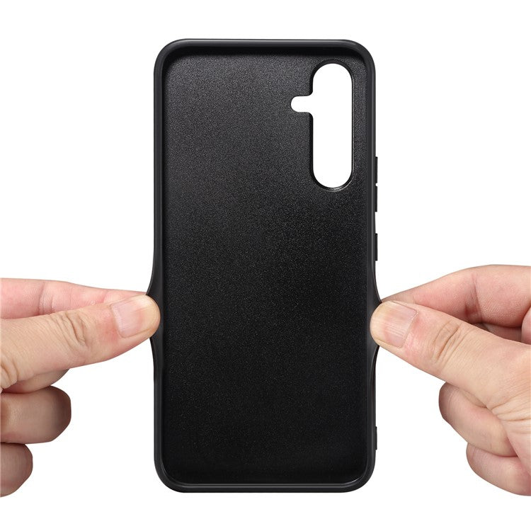 DENIOR For Samsung Galaxy A34 5G PU Leather Coated TPU Case Kickstand Card Holder Back Cover - Blue