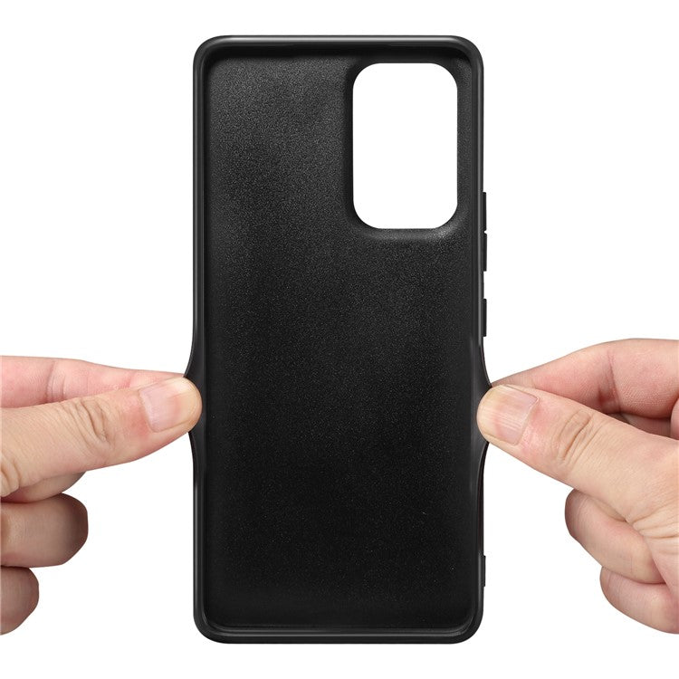 DENIOR For Samsung Galaxy A53 5G Leather Coated TPU Cover Kickstand Card Slot Phone Case - Grey