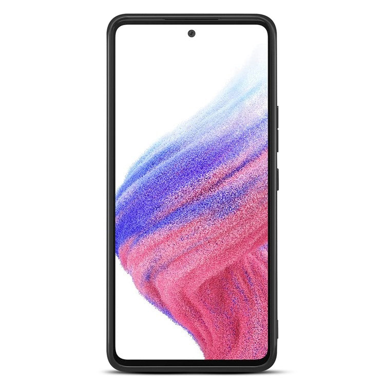 DENIOR For Samsung Galaxy A53 5G Leather Coated TPU Cover Kickstand Card Slot Phone Case - Grey