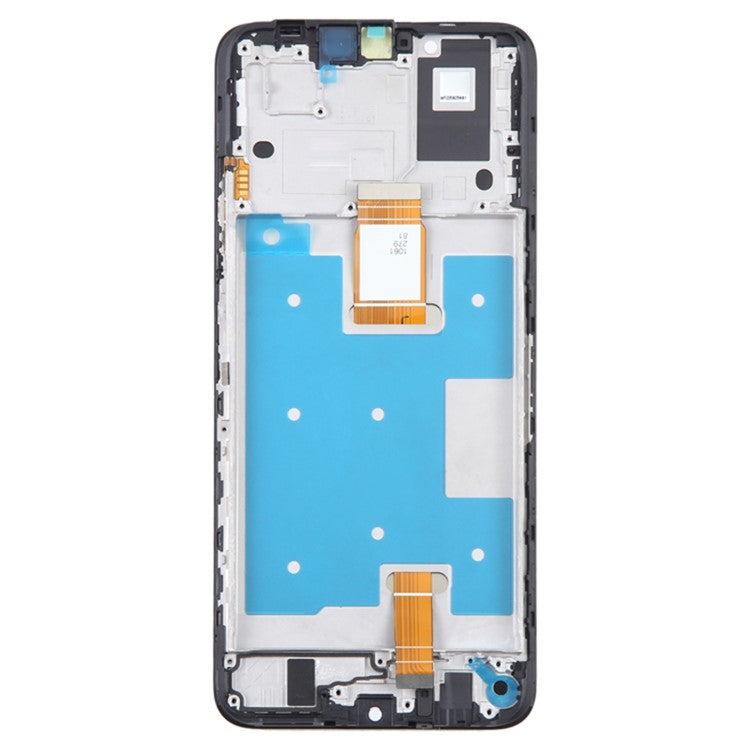 For Honor X7a OEM Grade S LCD Screen and Digitizer Assembly + Frame Replacement Part (without Logo) - Silver