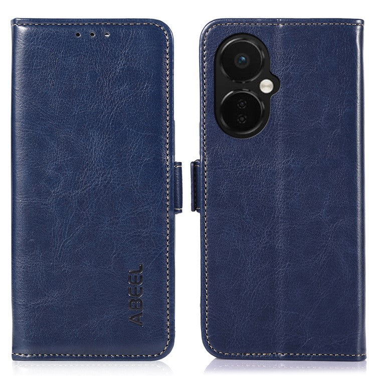 ABEEL For OnePlus Nord CE 3 Lite 5G / Nord N30 5G PU Leather Case Crazy Horse Texture Wallet Stand Phone Cover - Blue