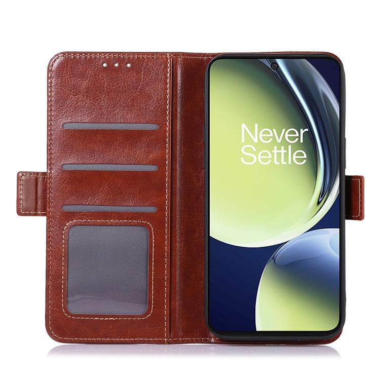 ABEEL For OnePlus Nord CE 3 Lite 5G / Nord N30 5G PU Leather Case Crazy Horse Texture Wallet Stand Phone Cover - Brown