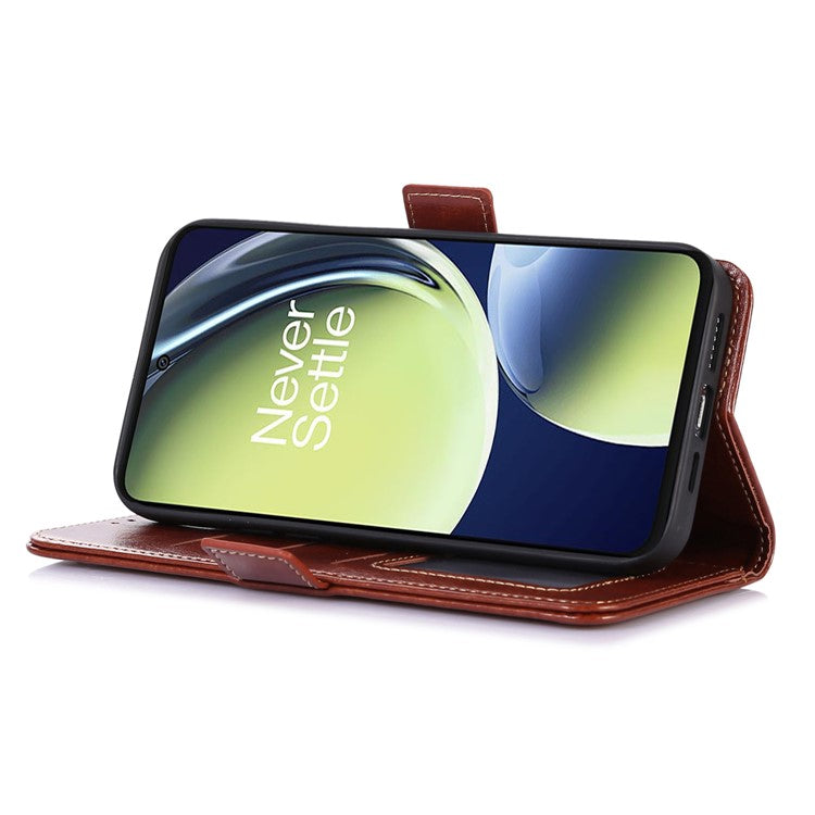 ABEEL For OnePlus Nord CE 3 Lite 5G / Nord N30 5G PU Leather Case Crazy Horse Texture Wallet Stand Phone Cover - Brown
