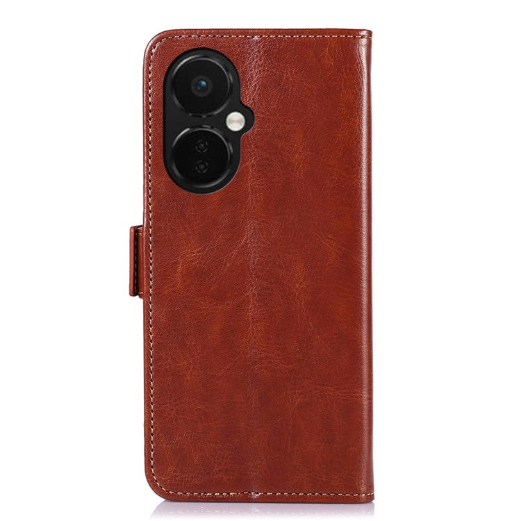 ABEEL For OnePlus Nord CE 3 Lite 5G / Nord N30 5G PU Leather Case Crazy Horse Texture Wallet Stand Phone Cover - Brown
