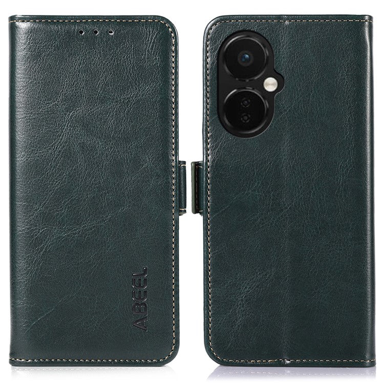 ABEEL For OnePlus Nord CE 3 Lite 5G / Nord N30 5G PU Leather Case Crazy Horse Texture Wallet Stand Phone Cover - Green