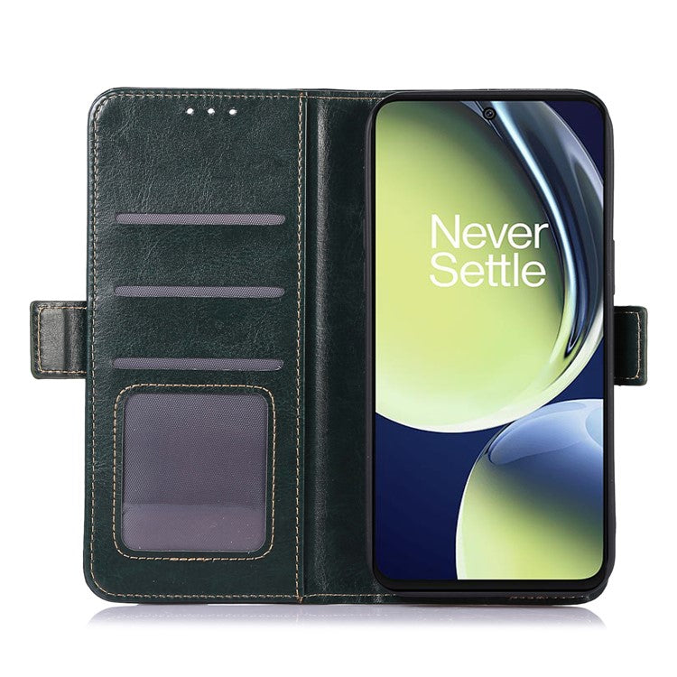 ABEEL For OnePlus Nord CE 3 Lite 5G / Nord N30 5G PU Leather Case Crazy Horse Texture Wallet Stand Phone Cover - Green