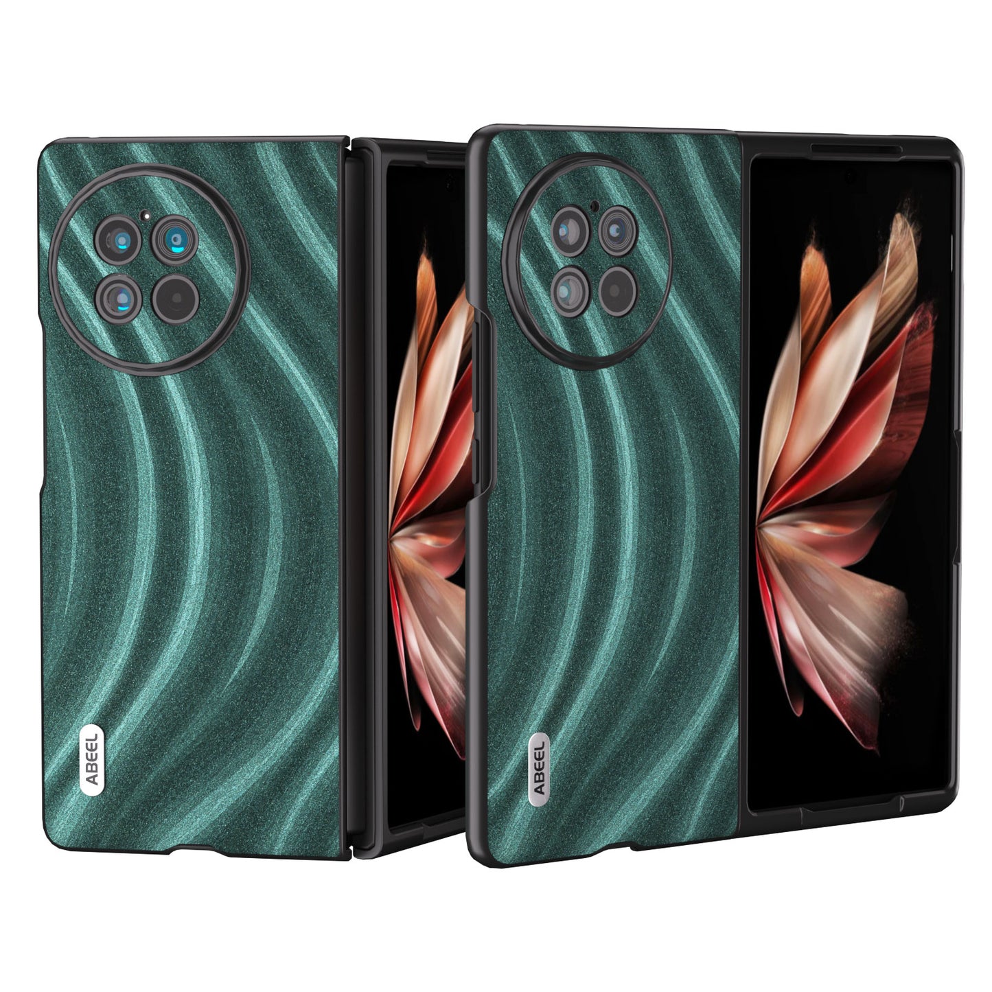 ABEEL Milky Way Series For vivo X Fold2 PU Leather Coated PC Phone Case Anti-scratch Smartphone Cover - Green