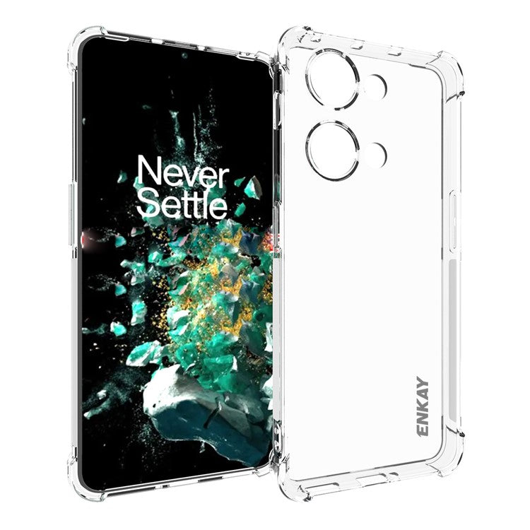 ENKAY HAT PRINCE TPU Case for OnePlus Nord 3 5G / Ace 2V Shockproof Clear Phone Cover with High Aluminium-silicon Glass Film