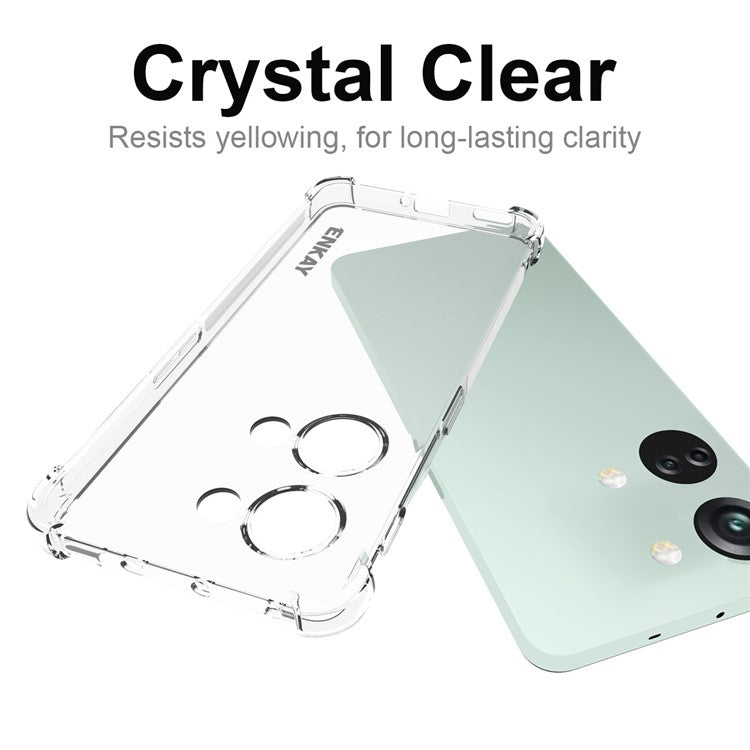 ENKAY HAT PRINCE TPU Case for OnePlus Nord 3 5G / Ace 2V Shockproof Clear Phone Cover with High Aluminium-silicon Glass Film