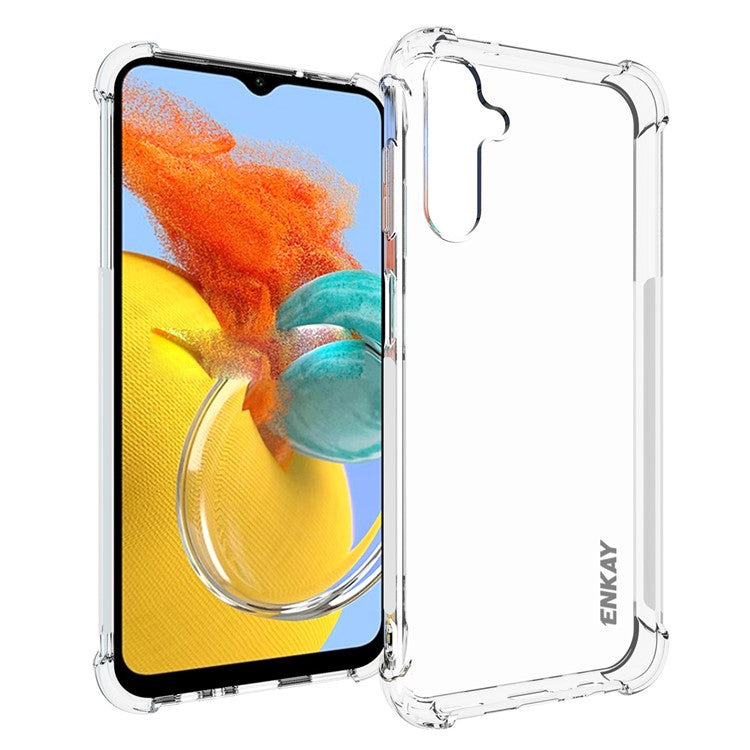 ENKAY HAT PRINCE For Samsung Galaxy M14 5G TPU Phone Case Clear Phone Cover with High Aluminium-silicon Glass Film