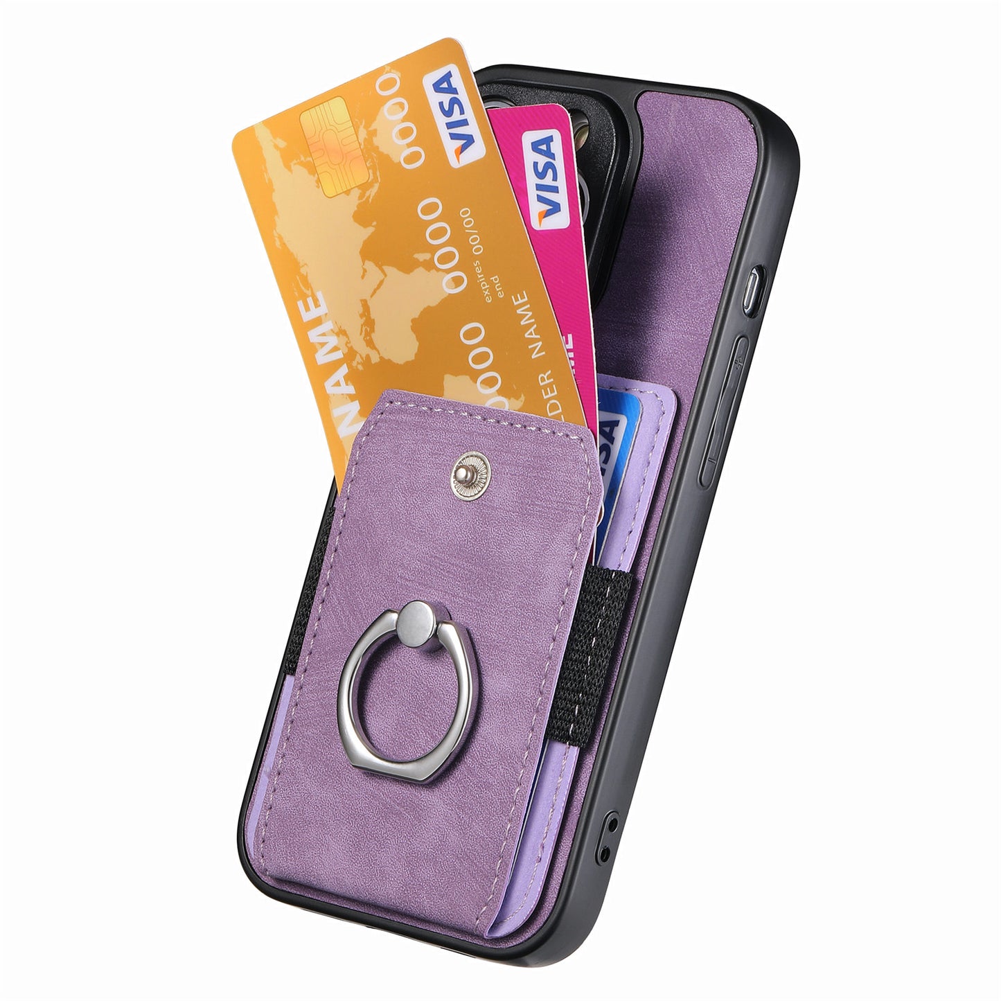 Phone Case for Samsung Galaxy S20 Plus 4G / 5G , Kickstand Ring Holder PU Leather+PC+TPU Cover with Card Slot - Light Purple