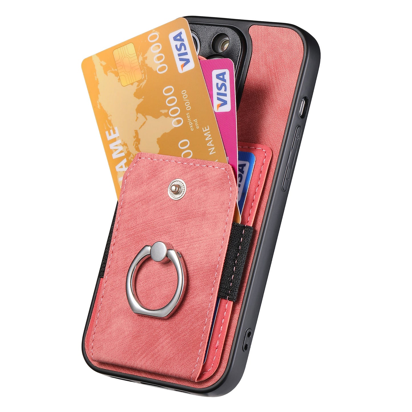 Phone Case for Samsung Galaxy S20 Ultra Card Holder Kickstand Slim Case PU Leather TPU PC Cover - Rose Pink