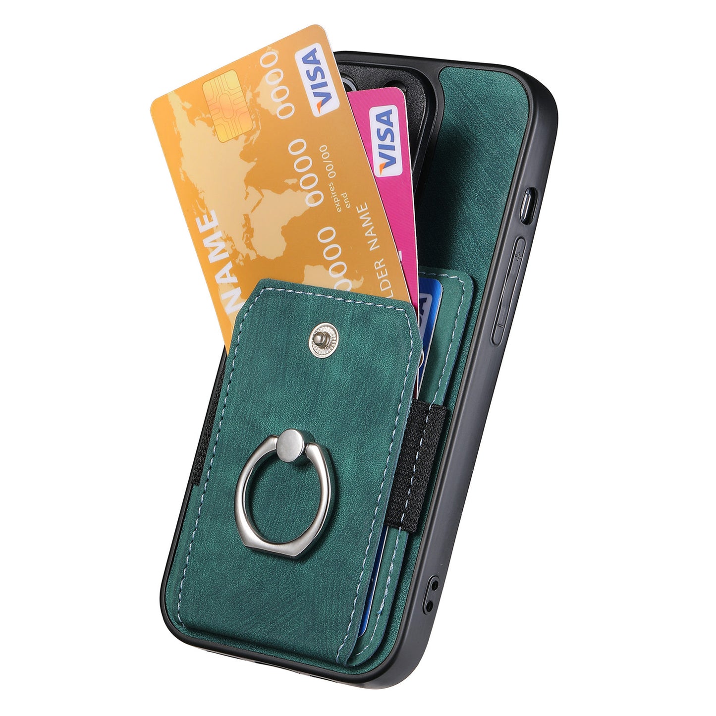 Phone Case for Samsung Galaxy S20 Ultra Card Holder Kickstand Slim Case PU Leather TPU PC Cover - Green