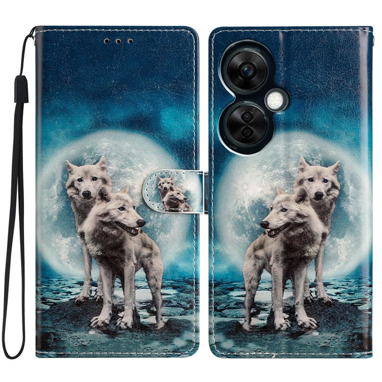 For OnePlus Nord CE 3 Lite 5G / Nord N30 5G Pattern Printing PU Leather Phone Case Stand Wallet Flip Protective Cover - Two Wolves