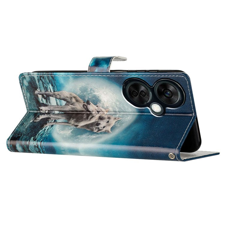 For OnePlus Nord CE 3 Lite 5G / Nord N30 5G Pattern Printing PU Leather Phone Case Stand Wallet Flip Protective Cover - Two Wolves